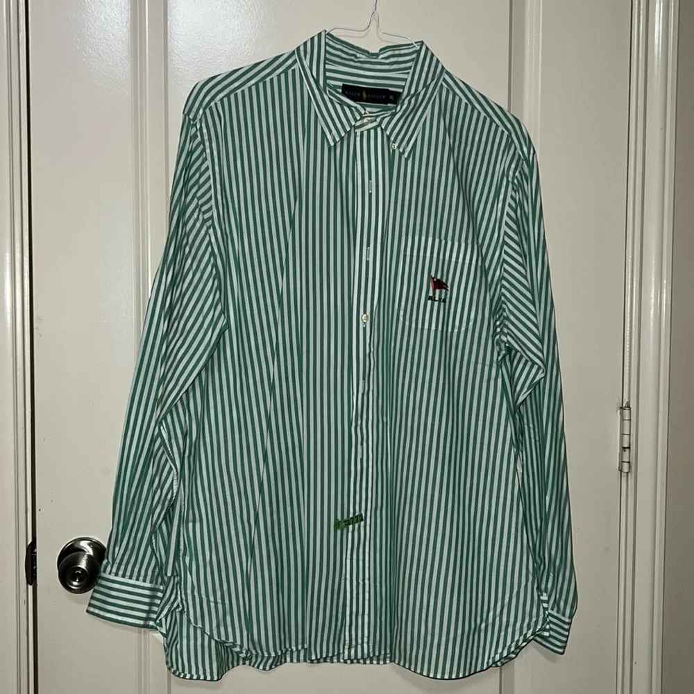 Ralph Lauren flag logo striped button down - Picture 1 of 4
